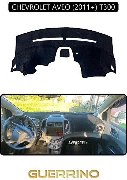 Chevrolet Aveo 2011+ T300TORPİDO Koruma Halısı Siyah Kenar