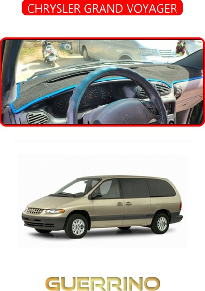 Chrysler Grand Voyager 2002-2006TORPİDO Koruma Halısı Kırmızı Kenar