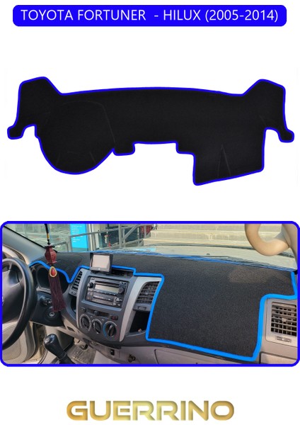 Toyota Fortuner - Hılux 2005-2014TORPİDO Koruma Halısı Mavi Kenar