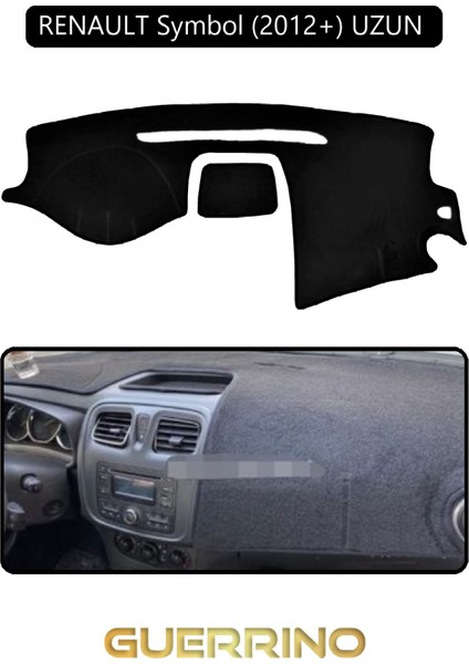 Renault Symbol (2012+) Uzun Torpido Koruma Halısı Siyah Kenar