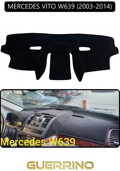Mercedes Vito W639 2003-2014TORPİDO Koruma Halısı Siyah Kenar