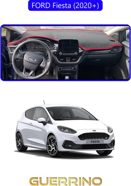 Ford Fiesta (2020+)TORPİDO Koruma Halısı Mavi Kenar