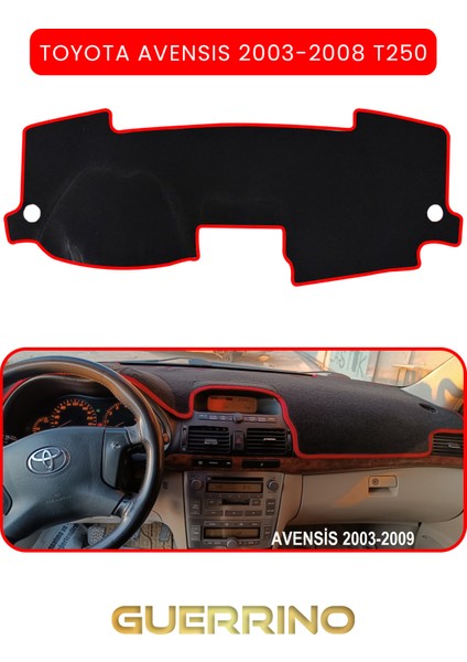 Toyota Avensis (2003-2008) T250TORPİDO Koruma Halısı Kırmızı Kenar