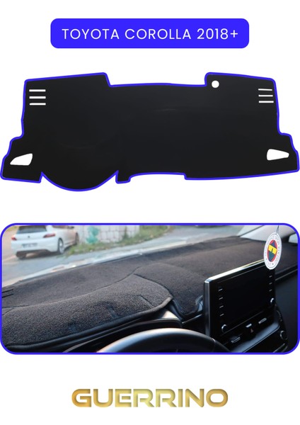 Toyota Corolla (2018+)TORPİDO Koruma Halısı Mavi Kenar