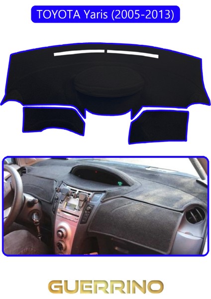 Toyota Yaris (2005-2013)TORPİDO Koruma Halısı Mavi Kenar