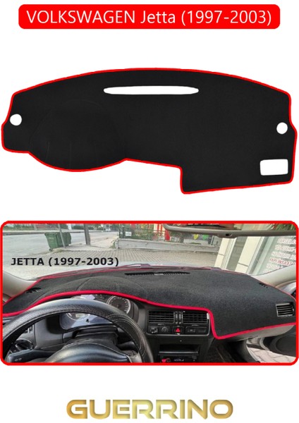 Volkswagen Jetta (1997-2003) Torpido Koruma Halısı Kırmızı Kenar