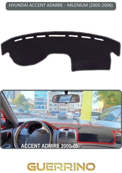 Hyundai Accent Admire/milenium 2000-2006TORPİDO Koruma Halısı Gri Kenar