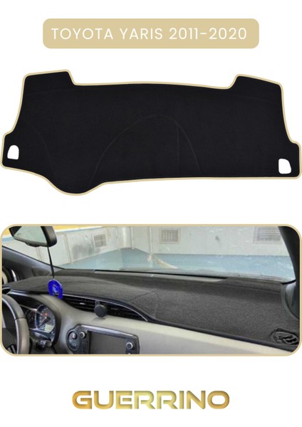 Toyota Yaris (2011-2020) Torpido Koruma Halısı Bej Kenar