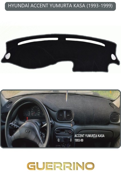 Hyundai Accent Yumurta Kasa 1993-1999TORPİDO Koruma Halısı Gri Kenar