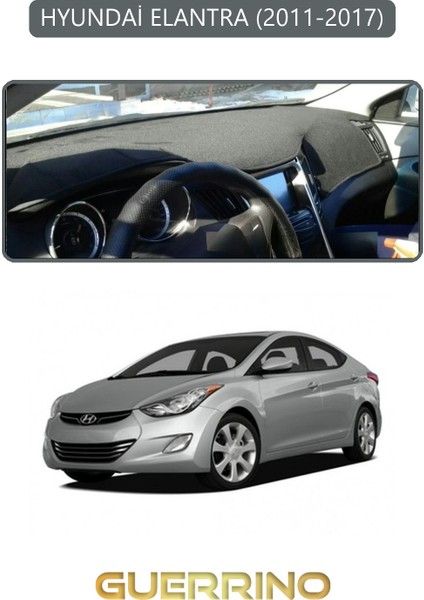Hyundai Elantra 2011-2017TORPİDO Koruma Halısı Gri Kenar