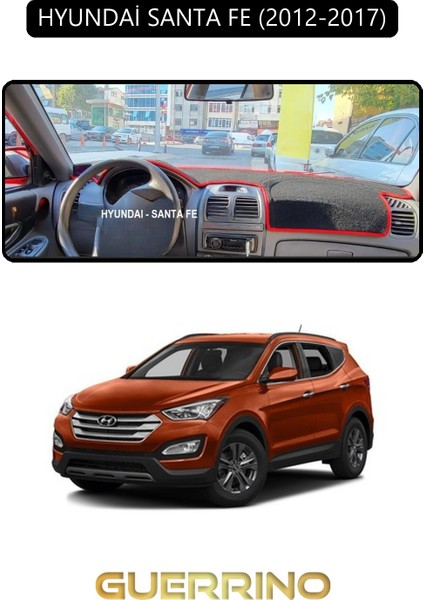 Hyundai Santa Fe 2012-2017TORPİDO Koruma Halısı Siyah Kenar