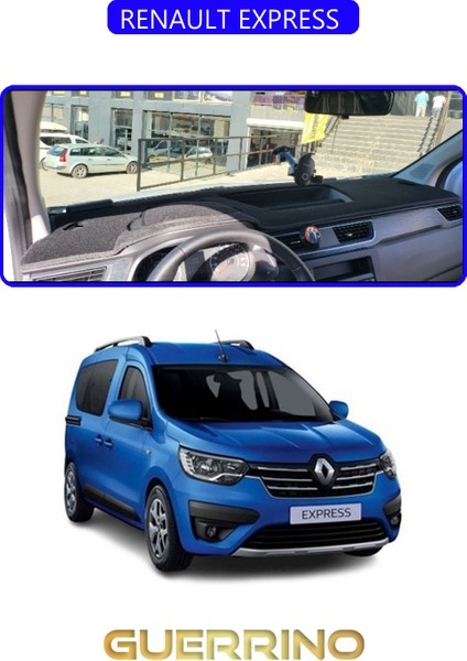 Renault Express Torpido Koruma Halısı Mavi Kenar