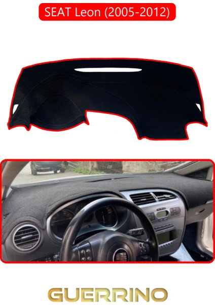 Seat Leon (2005-2012)TORPİDO Koruma Halısı Kırmızı Kenar