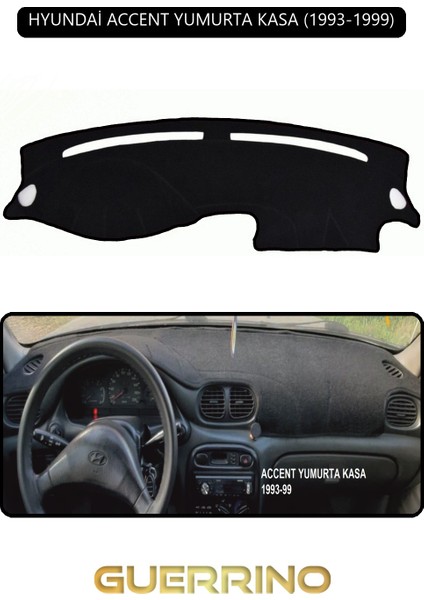 Hyundai Accent Yumurta Kasa 1993-1999TORPİDO Koruma Halısı Siyah Kenar