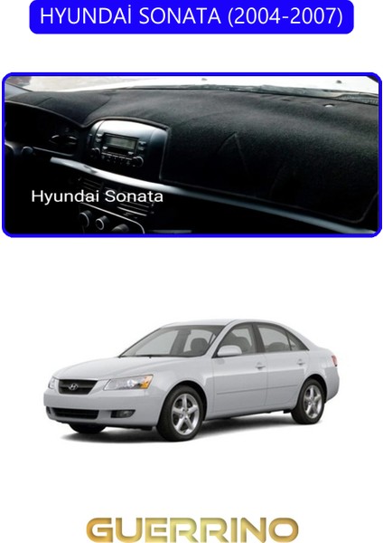 Hyundai Sonata 2004-2007TORPİDO Koruma Halısı Mavi Kenar