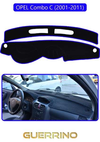 Opel Combo C (2001-2011)TORPİDO Koruma Halısı Mavi Kenar