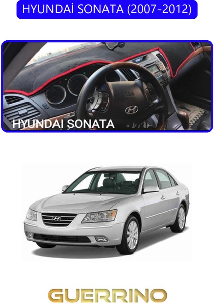 Hyundai Sonata 2007-2012TORPİDO Koruma Halısı Mavi Kenar
