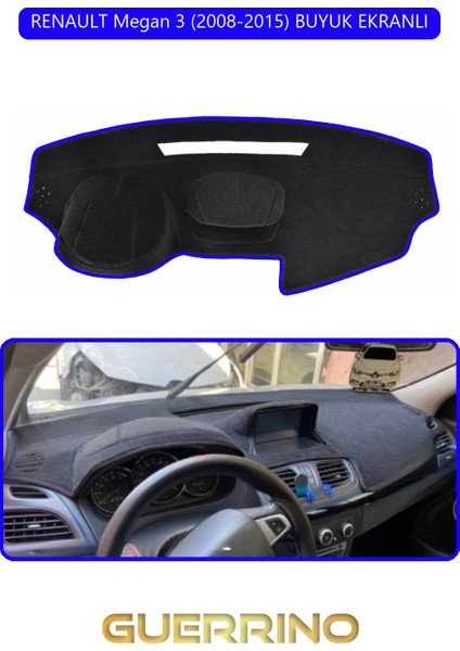 Renault Megan 3 (2008-2015) Buyuk Ekranlıtorpido Koruma Halısı Mavi Kenar
