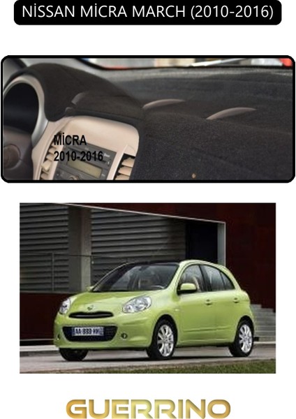 Nissan Micra March 2010-2016TORPİDO Koruma Halısı Siyah Kenar