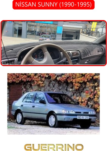 Nissan Sunny 1990-1995TORPİDO Koruma Halısı Kırmızı Kenar