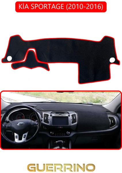 Kia Sportage 2010-2016TORPİDO Koruma Halısı Kırmızı Kenar