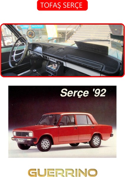 Tofaş Serçe Torpido Koruma Halısı Kırmızı Kenar