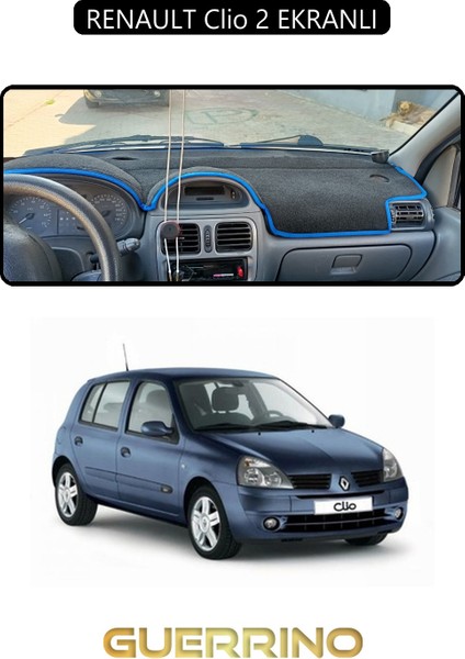 Renault Clio 2 Ekranlıtorpido Koruma Halısı Siyah Kenar