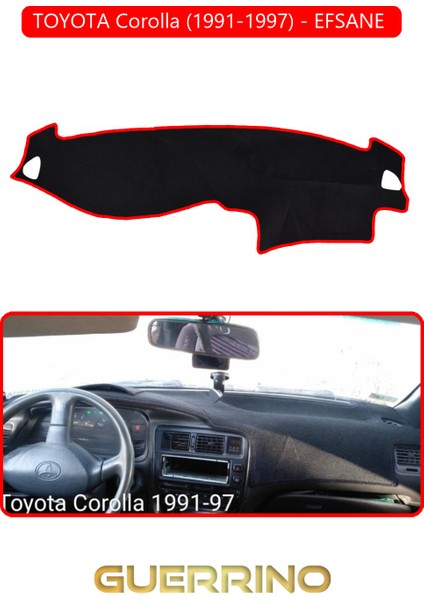 Toyota Corolla (1991-1997) - Efsane Torpido Koruma Halısı Kırmızı Kenar
