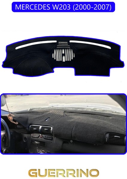 Mercedes W203 2000-2007TORPİDO Koruma Halısı Mavi Kenar