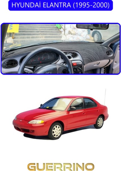 Hyundai Elantra 1995-2000TORPİDO Koruma Halısı Mavi Kenar
