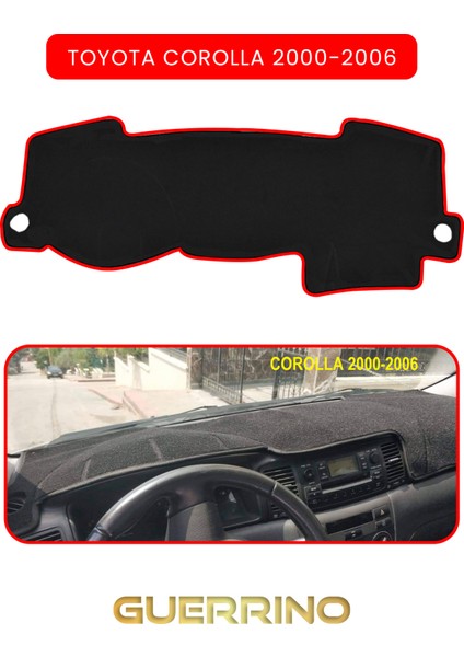 Toyota Corolla (2000-2006)TORPİDO Koruma Halısı Kırmızı Kenar
