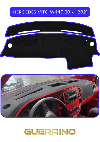 Mercedes Viano W447 2014+TORPİDO Koruma Halısı Mavi Kenar