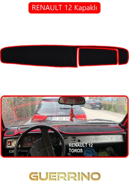 Renault 12 - Toros Kapaklı Torpido Koruma Halısı Kırmızı Kenar