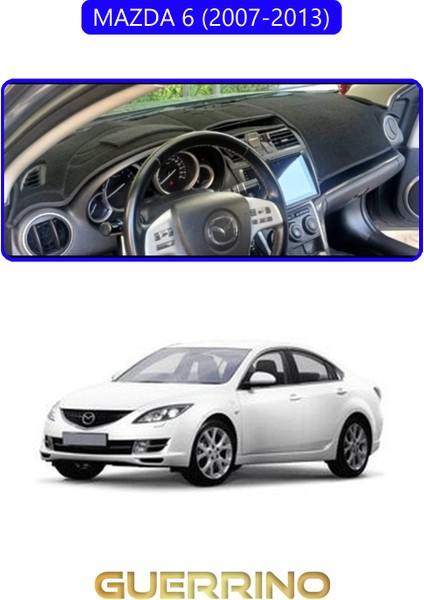Mazda 6 2007-2013TORPİDO Koruma Halısı Mavi Kenar
