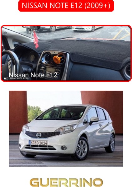 Nissan Note E12 2009+TORPİDO Koruma Halısı Kırmızı Kenar