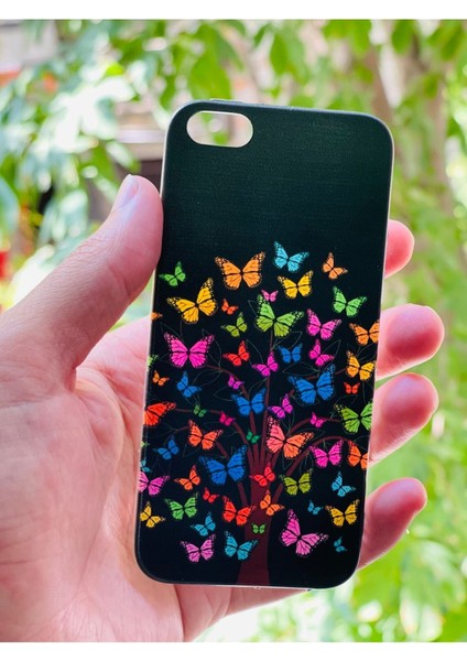 iPhone 5 / 5s Uyumlu Kılıf Kelebek Desenli Baskılı Silikon