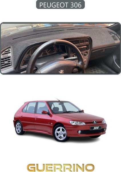 Peugeot 306TORPİDO Koruma Halısı Gri Kenar