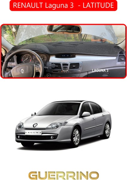 Renault Laguna 3 - Latıtudetorpido Koruma Halısı Kırmızı Kenar