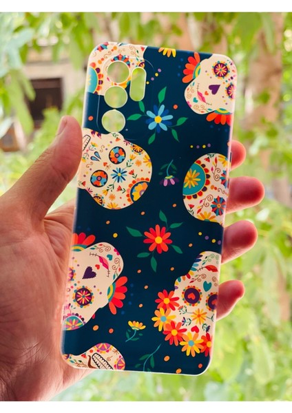 Oppo Reno 6 Kılıf Kurukafa Desenli Baskılı Silikon