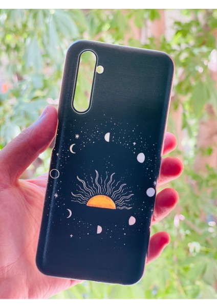 Realme 6 Kılıf Güneş Ay Desenli Baskılı Silikon