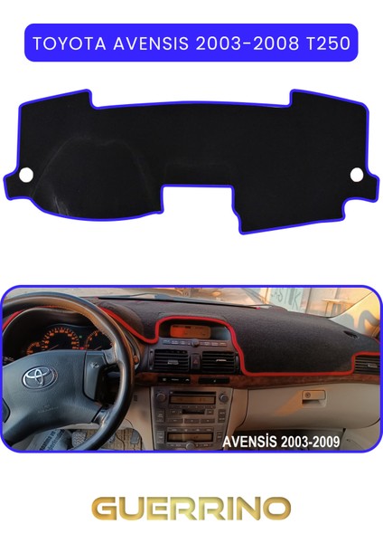 Toyota Avensis (2003-2008) T250TORPİDO Koruma Halısı Mavi Kenar