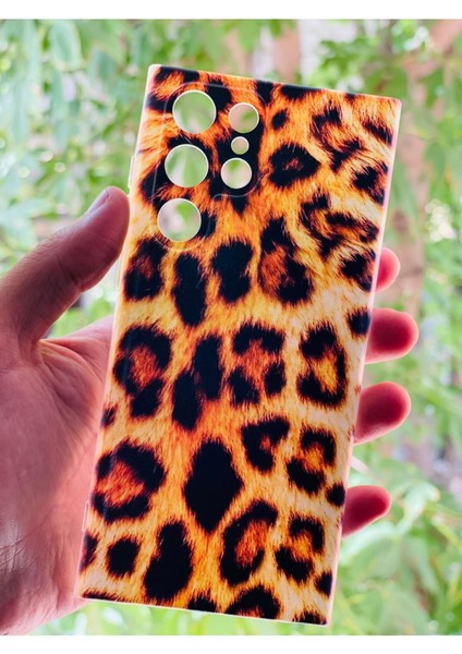 Galaxy S22 Uyumlu Ultra Kılıf Leopar Desenli Baskılı Silikon