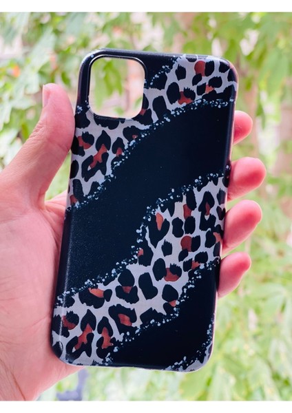 iPhone 11 Uyumlu Kılıf Leopar Desenli Baskılı Silikon