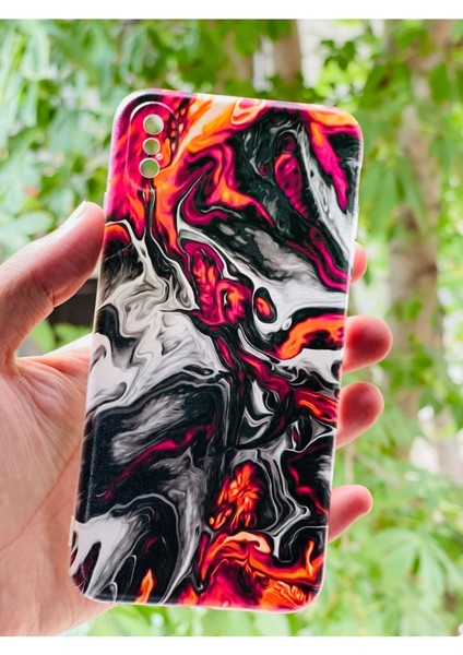 iPhone Xs Max Uyumlu Kılıf Mermer Desenli Baskılı Silikon