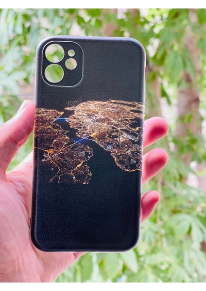 iPhone 11 Uyumlu Kılıf Uydu Görüntüsü Desenli Baskılı Silikon