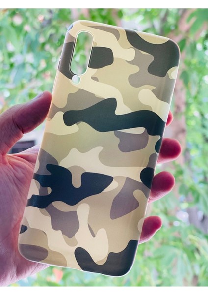 Samsun Galaxy A70 Uyumlu Kılıf Kamuflaj Desenli Baskılı Silikon