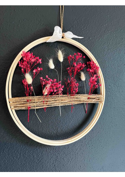 🌿"kır Baharı"-Doğal Çicekli Kasnak(27 Cm)Duvar Tablosu/duvar Süsü