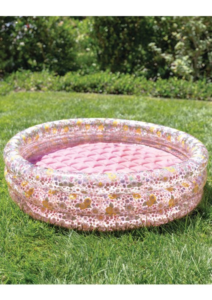 86 cm Çiçek Desenli Şişme Bebek Havuzu – Yumuşak Tabanlı 1-5 Yaş