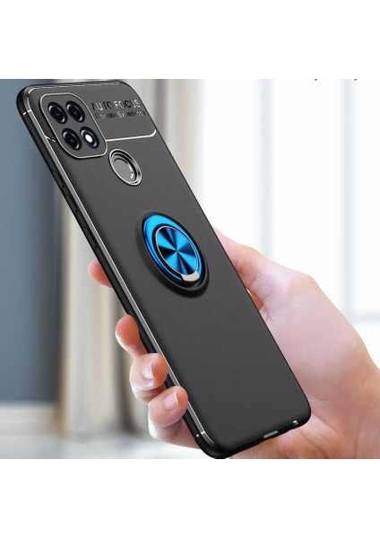 Oppo A15S Kılıf Hzrv Ravel Silikon Kapak-Siyah-Kırmızı