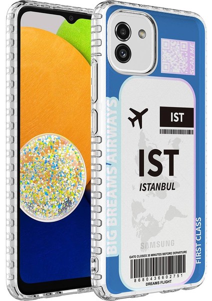 Galaxy A04 Kılıf Airbag Kenarlı Renkli Desenli Silikon Hzrv Elegans Kapak-No4